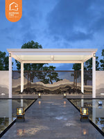 AOOKMIYA Outdoor Aluminum Alloy Pavilion Sunshade Canopy Electric Louver Sunshine Room Customizable