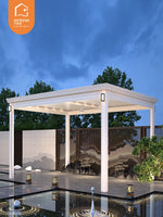 AOOKMIYA Outdoor Aluminum Alloy Pavilion Sunshade Canopy Electric Louver Sunshine Room Customizable