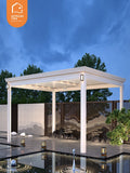 AOOKMIYA Outdoor Aluminum Alloy Pavilion Sunshade Canopy Electric Louver Sunshine Room Customizable