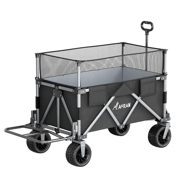 Outdoor Collapsible Camping Cart Tractor Outdoor Hand-Pushed Table Board Picnic Cart Camp Trailer Pull Rod To Open The Cart
