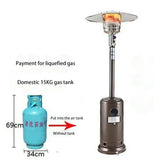 Outdoor Heater Infrared Umbrella Gas Quick-Heating Garden Patio Vertical Stainless Steel Large smokeless Heated Stove for Winter
