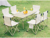 Outdoor folding tables and chairs portable table aluminum alloy egg roll table picnic camping barbecue equipment supplies set