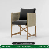 Outdoor tables and chairs, rain and sun proof, foldable camping teak villa, courtyard dining table, rattan woven garden balcony,