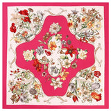 POBING Luxury Brand Silk Scarf Women Sky Lucky Birds Nest Print Square Scarves Life Tree Large Foulard Femme Twill Silk Scarf