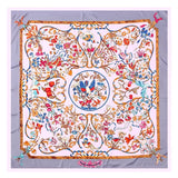 POBING Luxury Brand Silk Scarf Women Sky Lucky Birds Nest Print Square Scarves Life Tree Large Foulard Femme Twill Silk Scarf