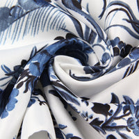 POBING Silk Scarf Women Large Shawls Tree Birds Print Stoles Square Bandana Luxury Kerchief Hijab Scarf Female Foulards 130CM