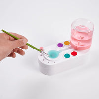 Paint Brush Clean Device Cycle Square Ellipse Green Pink Scrubber Diy Oil Painting Gouache Fine Arts Watercolor Pen Clean Tool