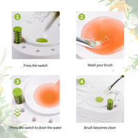 Paint Brush Clean Device Cycle Square Ellipse Green Pink Scrubber Diy Oil Painting Gouache Fine Arts Watercolor Pen Clean Tool