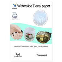 Papel De Transferência De Decalque De Slide De Água A Laser, Sem Spray, Cor Transparente, Decalque De Cerâmica, Papel De Impressora Para Madeira, A4