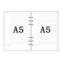 Papel para encadernação de notebook em espiral, 6 anéis de papel para fichário a5 a6, refil de planejador, 6 furos em branco, pontilhado e grade