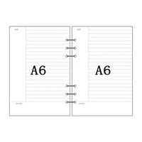 Papel para encadernação de notebook em espiral, 6 anéis de papel para fichário a5 a6, refil de planejador, 6 furos em branco, pontilhado e grade