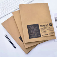 Pasta de arquivo Kraft para organizador de papel A4 Ring Binder Armazenamento de documentos Mangas transparentes Tampa de 2 anéis