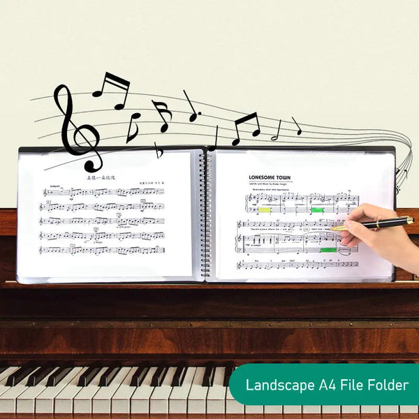 Pasta de música paisagem a4 folha de música papel organizador documento titular a4 piano música pontuação pasta