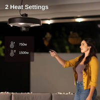 Patio Heater 1500W, Ceiling Electric Heater with Remote, Hanging Outdoor Heater with IP65 Waterproof and Dustproof