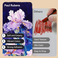 Paul Rubens 72 Colors Oil Pastel Professional Soft Oil Crayons for Painting Flowers Artist Art Supplies
