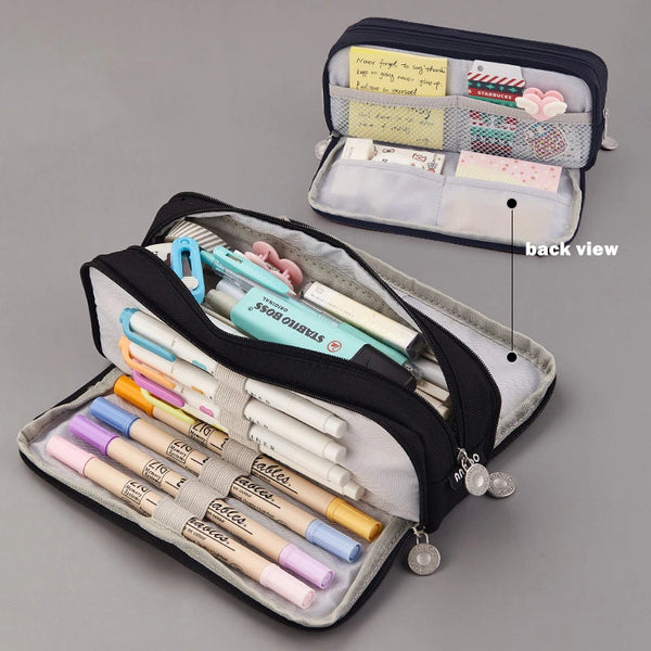 Pencil Bag Angoo Double Face Pen Case Special Macaron Color Dual Side Canvas Storage Pouch Stationery School Travel Gift