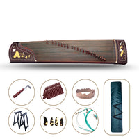 Performance Zither Advanced Grade 21-String Guzheng Abalone Shell Lotus Carved Chinese Zither Harp W/Full Accessories String SET