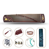 Performance Zither Advanced Grade 21-String Guzheng Abalone Shell Lotus Carved Chinese Zither Harp W/Full Accessories String SET