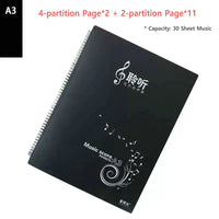 Piano Sheet Music Folder A3 Music Partition Booklet 4-page Expanding Music File Folder Piano Score A3 Folder For Musical Sheet