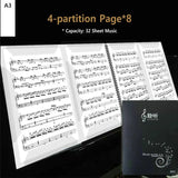 Piano Sheet Music Folder A3 Music Partition Booklet 4-page Expanding Music File Folder Piano Score A3 Folder For Musical Sheet