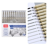 Pigment Liner Micron Pen set Manga markers Needle Pen Art Brush Hand-painted Hook Line Pens Sketch Fineliner Drawing Stationery