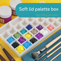 AOOKMIYA AOOKMIYA  Plastic pigment box watercolor water powder flip soft cover 1pcs 24/36/48 cells transparent square transparent color palette box