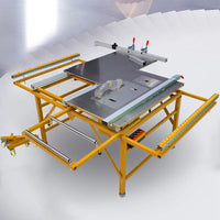 Portátil Carpintaria Push Table Saw, Dust-Free Saw, Trilho Guia de Precisão, Folding Painel elétrico Saw