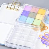 Portátil Mini Caixa de Pintura, Paleta Acrílica Transparente, Viagem Aquarela Paint Packing, Pintura Art Supplies, 9 Grids, 0.5ml