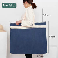 Portable A2 Portfolio Folder File Bag A1 Plus Size Zipper Bag Drawing Folder A2 / A1 Paintings Documents Storage Bag For Artist