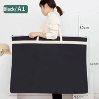 Portable A2 Portfolio Folder File Bag A1 Plus Size Zipper Bag Drawing Folder A2 / A1 Paintings Documents Storage Bag For Artist