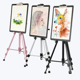 AOOKMIYA Portable Adjustable Aluminum Alloy Sketch Easel Stand Foldable Travel Easel Alloy Easel For Artist Art Supplies
