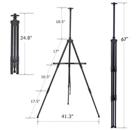 AOOKMIYA Portable Adjustable Metal Sketch Easel Stand Foldable Travel Easel Aluminum Alloy Easel Sketch Drawing For Artist Art Supplies