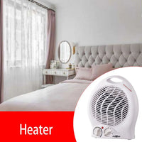 Portable Fan Heater Adjustable Thermostat Floor Table Desk Heater 2000W Heater 2 Heat Settings Fan Heater