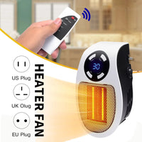 Portable Heater Electric Heater Plug In Wall Room Heater Home Appliance Heating Stove Mini Radiator Remote Warmer Machine 500W