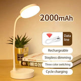 Portable LED Desk Lamp USB Plug Battery Powered Table Light Support 3 Color Stepless Dimming Eye Protection Bedroom Bedside Lamp