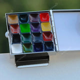 Portable Travel Painting Set 10/16 colours Schmincke Watercolor Paint Palette Iron Box Brush Sketch Book Mini Artist Art Supplie