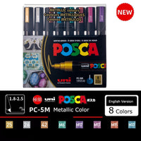 Posca Paint Marker Set, Medium Art Marcadores com Pontas Reversíveis, Papelaria Japonesa para Rock Metal Leather Ceramic Glass, PC-5M