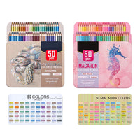50pc Adult Coloring Book Artist Grade Colored Pencil Set with Case
