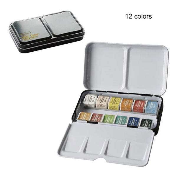 Professional 12/24/36/48 Colors Solid Watercolor Paints Set With