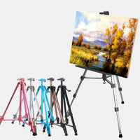 AOOKMIYA Professional Aluminium Alloy Painting Easel Pink/Green/Blue/Black Artist Adjustable Tripod Stand Display Art Supplies