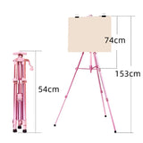 AOOKMIYA Professional Aluminium Alloy Painting Easel Pink/Green/Blue/Black Artist Adjustable Tripod Stand Display Art Supplies