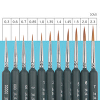 Professional Miniature Paint Brushes Set, Nylon Hook Line Pen, Art Liner Desenho para Pintura Aquarela Acrílica, 11 pcs