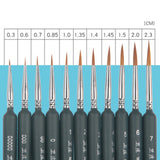 Professional Miniature Paint Brushes Set, Nylon Hook Line Pen, Art Liner Desenho para Pintura Aquarela Acrílica, 11 pcs