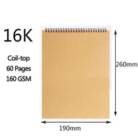 Professional Sketchbook Blank Watercolor Notebook 160 GSM Spiral diary Art school supplies Pencil drawing notepad Stationery