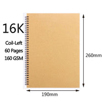 Professional Sketchbook Blank Watercolor Notebook 160 GSM Spiral diary Art school supplies Pencil drawing notepad Stationery