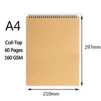 Professional Sketchbook Blank Watercolor Notebook 160 GSM Spiral diary Art school supplies Pencil drawing notepad Stationery