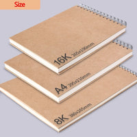 Professional Sketchbook Blank Watercolor Notebook 160 GSM Spiral diary Art school supplies Pencil drawing notepad Stationery