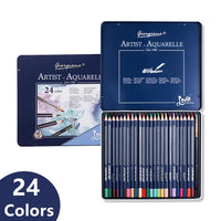 Professional Watercolor Pencil Set 12/36/48/72/120 Coloured Pencils Water Soluble Sketching Pencils with Brush Art Supplies