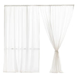 Punch-Free Semi Sheer Solid White Chiffon Curtains Self-Adhesive Weave Textured Privacy Translucent Drape for Door Window Decor