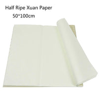 Raw Xuan Paper 100sheets/lot Chinese Half Ripe Xuan Paper Beginner Chinese Calligraphy Landscape Painting Xuan Paper Thicken